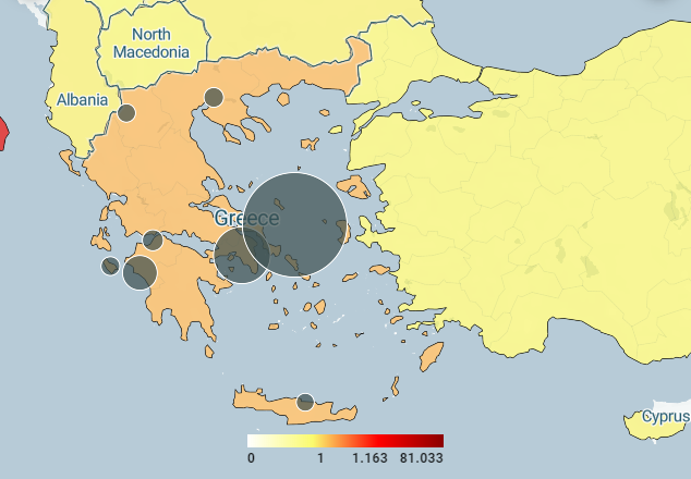  Κοροναϊός: Διαδραστικός χάρτης με την εξάπλωση του ιού στην Ελλάδα