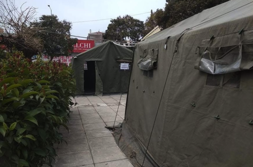  Στρατιωτικές σκηνές για την υποδοχή εμπύρετων ασθενών στο νοσοκομείο Αγίου Παύλου