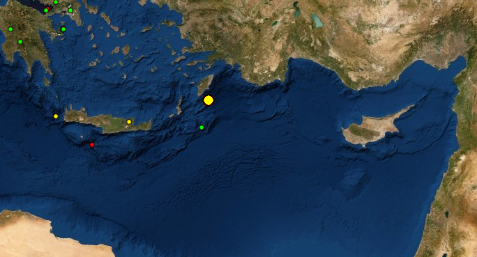  Σεισμός 4,5 Ρίχτερ στη Ρόδο