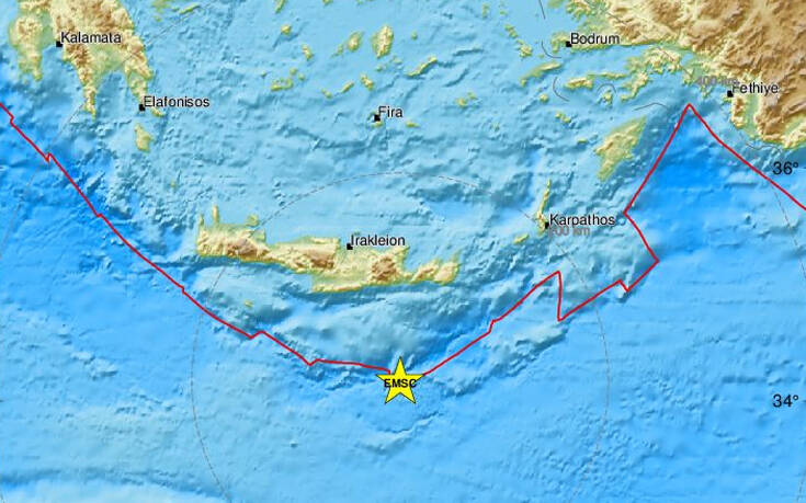  Ισχυρός σεισμός 4,6 Ρίχτερ στην Κρήτη