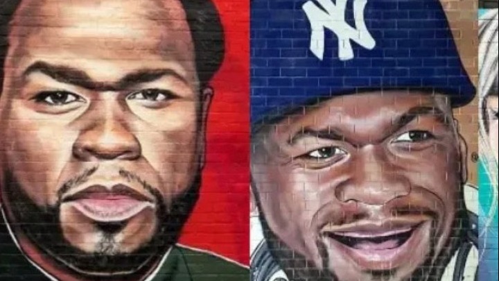  Ο 50 Cent αντιδρά σε γκράφιτι που τον απεικονίζουν Μάο Τσε Τουνγκ και Ντόναλντ Τραμπ