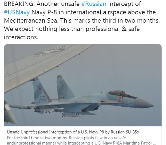  “Αερομαχία” στη Μεσόγειο – Ρωσικά μαχητικά αναχαίτισαν αμερικανικό αναγνωριστικό (vid)