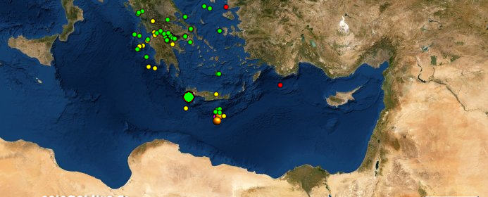  Μετασεισμός από την περιοχή των 6 Ρίχτερ στην Κρήτη