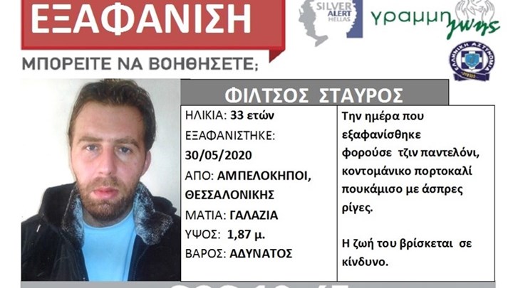  Θρίλερ με εξαφανισμένο 33χρονο στη Θεσσαλονίκη – Κινδυνεύει η ζωή του