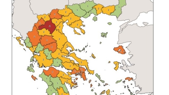  Ο νέος Χάρτης Υγειονομικής Ασφάλειας – Κόκκινη περιοχή η Κοζάνη