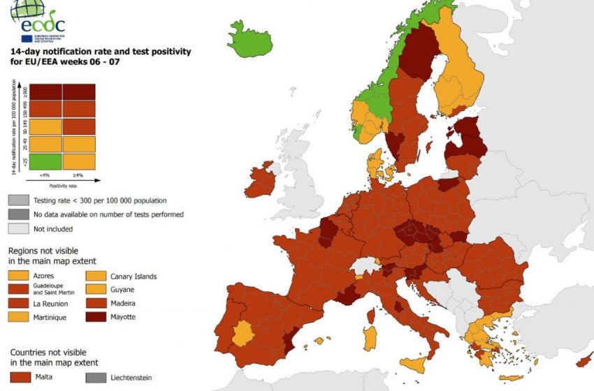  ECDC: Στο κόκκινο η Αττική και η Δυτική Ελλάδα