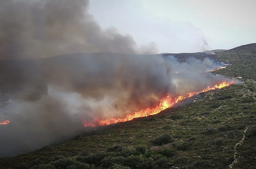  Κρήτη: Μάχη με τις φλόγες στην περιοχή Μάραθος του δήμου Αλεβιζίου