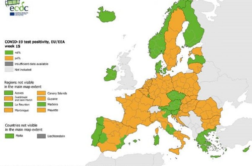  ECDC: Πρασίνισε ξανά η Ελλάδα στον δείκτη θετικότητας