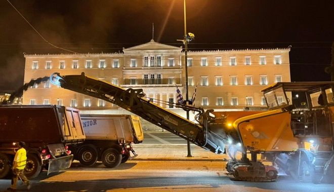  Ασφαλτοστρώνουν το κέντρο της Αθήνας λόγω του ράλι Ακρόπολις