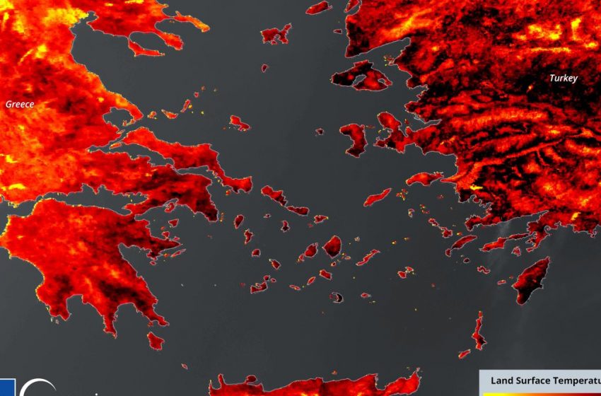  Βαρυμπόμπη: “Κόκκινη” η Ελλάδα από τον δορυφόρο