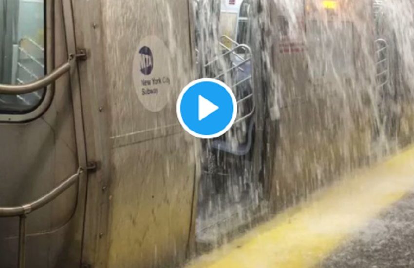  Εικόνες σοκ από τον τυφώνα Άιντα: Καταρράκτες μέσα στο μετρό (vid)