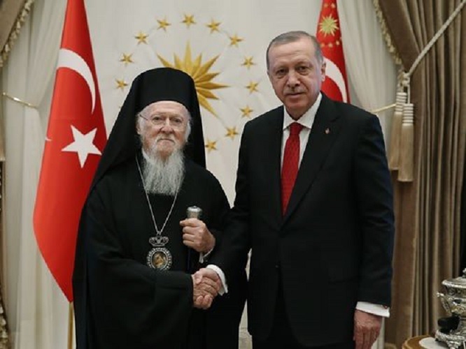  Ευχές Ερντογάν στον Οικουμενικό πατριάρχη Βαρθολομαίο για γρήγορη ανάρρωση