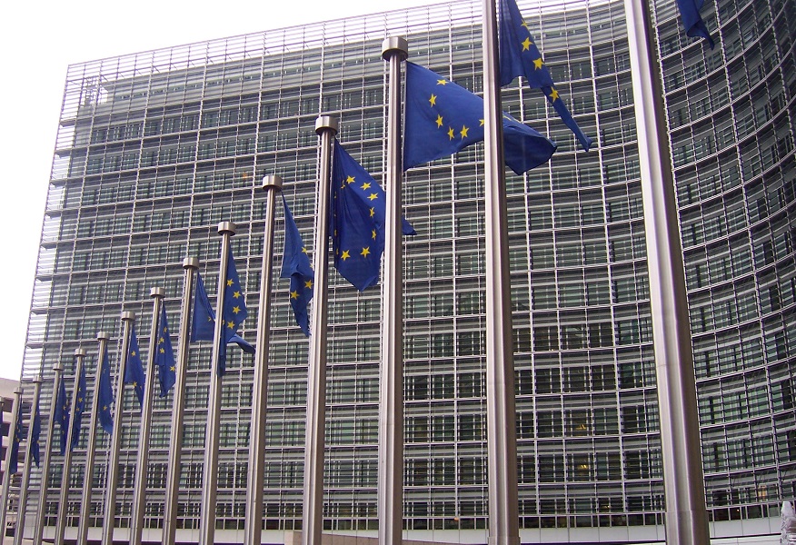 Banderas europeas en la Comision Europea