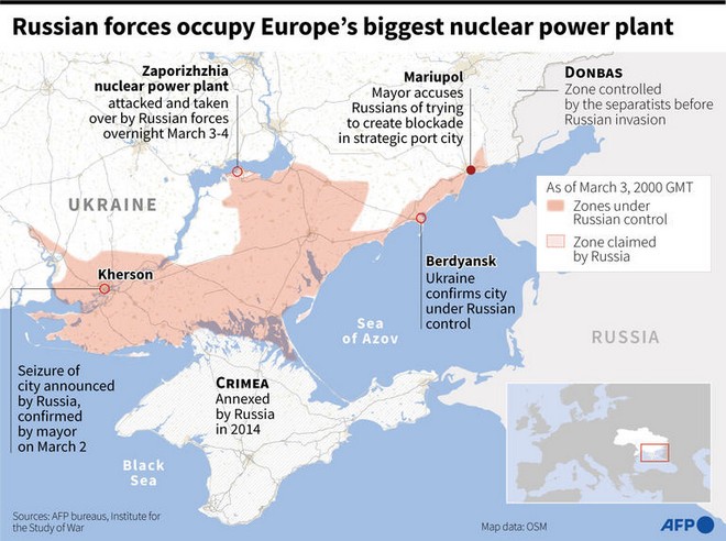  Η Οδησσός στόχος των ρωσικών δυνάμεων- Πανικός στο Κίεβο: Κάτοικοι σπεύδουν να αγοράσουν χάπια ιωδίου- Ποιός ελέγχει τα πυρηνικά εργοστάσια (χάρτης)