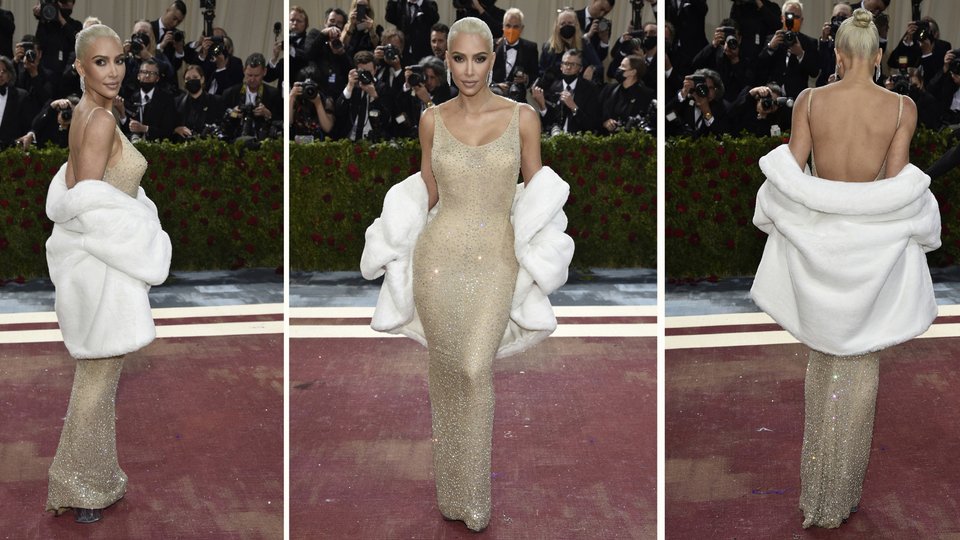 kim kardashian forema merilyn monrone kokkinoi xali met gala