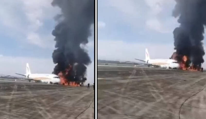  Τρόμος για 122 επιβαίνοντες: Η στιγμή που το αεροπλάνο πιάνει φωτιά την ώρα της προσγείωσης – 40 τραυματίες (vid)