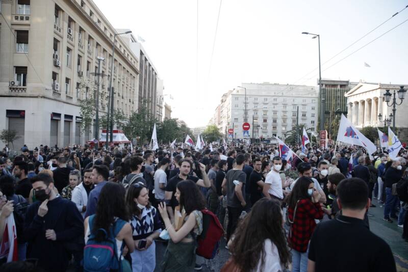  Αντιπολεμική συγκέντρωση και πορεία ενάντια στην ελληνοαμερικανική συμφωνία – Κλειστό το κέντρο της Αθήνας