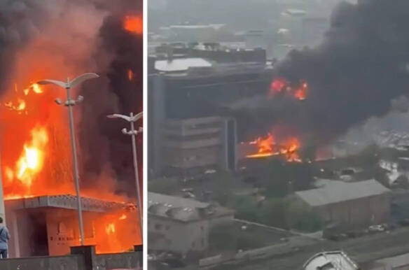  Φωτιά σε επιχειρηματικό κέντρο στη Μόσχα – Πληροφορίες για εγκλωβισμένους (vids)