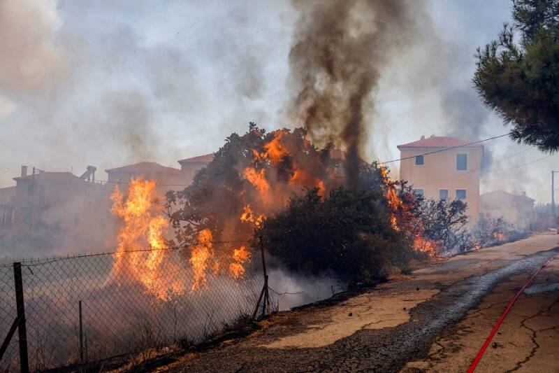  Μεγάλη φωτιά στη Λέσβο: Εκτός ελέγχου το πύρινο μέτωπο – Καίγονται σπίτια και επιχειρήσεις