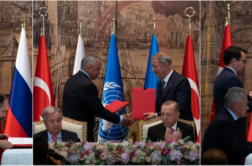  Το παρασκήνιο της συμφωνίας για τα σιτηρά – Δεν κάθισαν στο ίδιο τραπέζι Ουκρανός-Ρώσος – Άλλαξαν θέση οι σημαίες