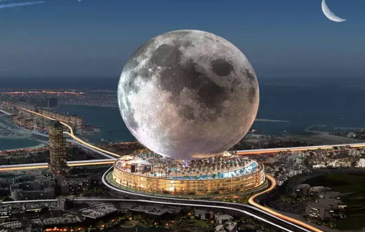  Η Σελήνη… κατεβαίνει στη Γη – Απίστευτο σχέδιο για πολυτελές ξενοδοχείο – φεγγάρι στο Ντουμπάι