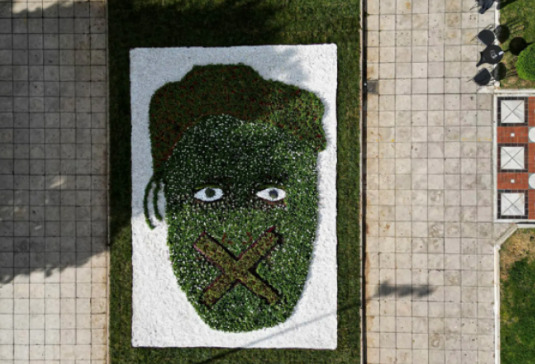  Έργο τέχνης με 6.000 φυτά να σχηματίζουν τη μορφή μιας κακοποιημένης γυναίκας