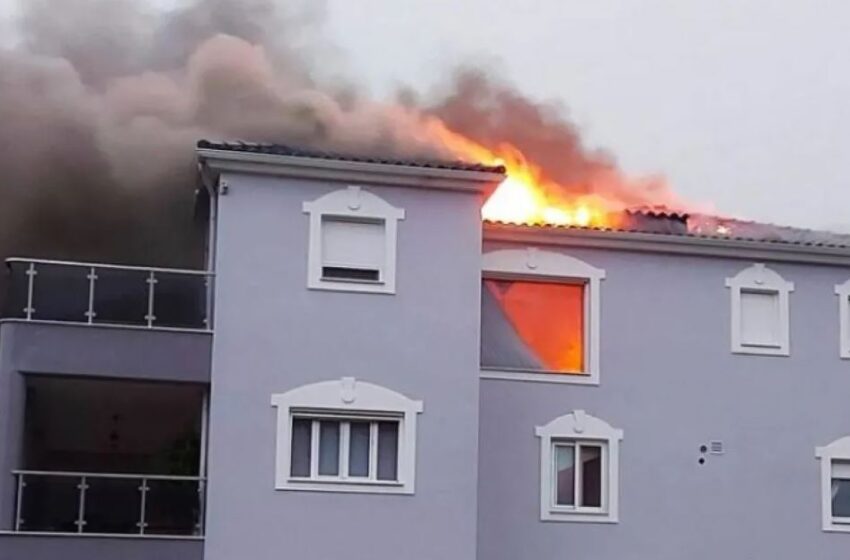  Καλαμάτα: Σπίτι έπιασε φωτιά από κεραυνό (vid)