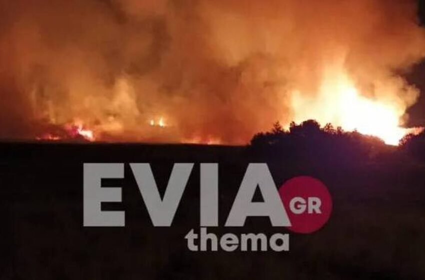  Ανησυχία για την φωτιά στην Εύβοια – Οι ανεξέλεγκτες φλόγες πλησιάζουν τα σπίτια