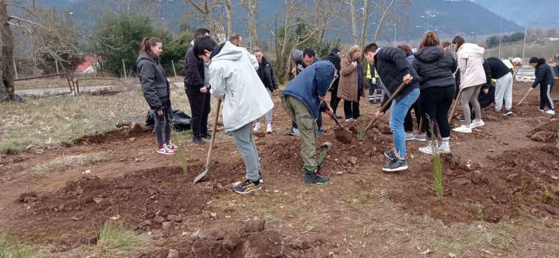  Καρπενήσι: Φοιτητές φύτεψαν 57 δένδρα για τους νεκρούς των Τεμπών