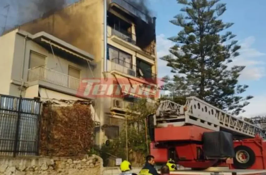  Φωτιά σε πολυκατοικία στη Πάτρα – Ακούστηκαν εκρήξεις (vid)