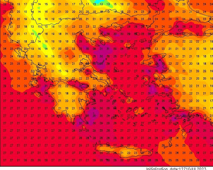  Μαρουσάκης για “Κλέων”: Αποκλιμάκωση από τις 20 Ιουλίου – Οι χάρτες με τις μέγιστες θερμοκρασίες ανά ώρα