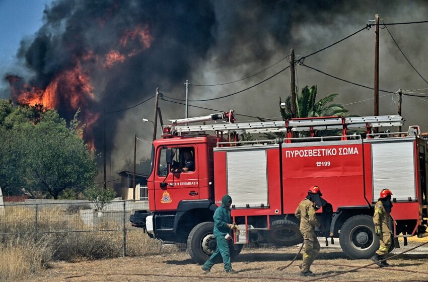  Φωτιά και στη Ρόδο- Καίγεται δασική περιοχή μεταξύ των κοινοτήτων Απολλώνων και Λαέρμων