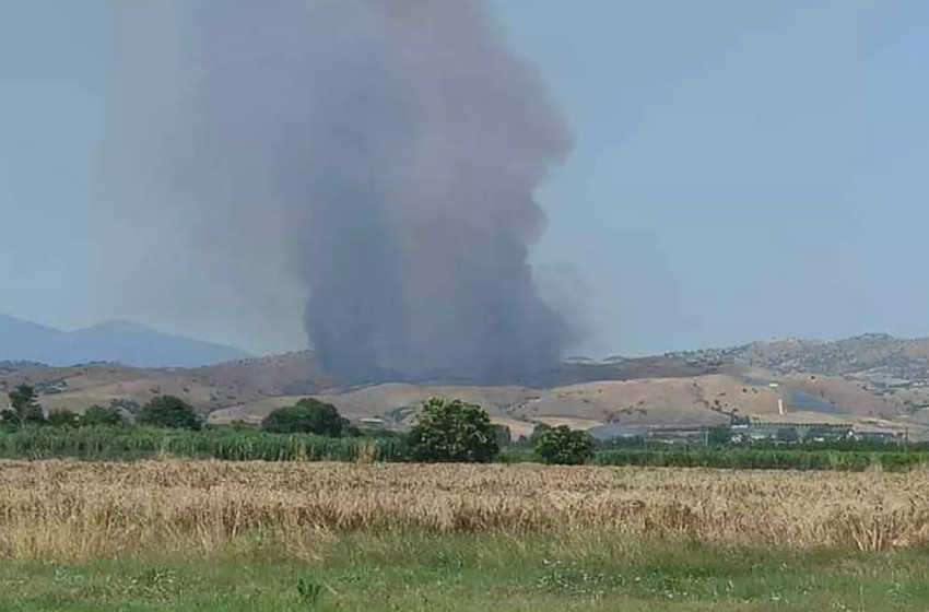 Φωτιά στο χωριό Μαυρόλιθος στη Λάρισα – Καίει κοντά σε φωτοβολταϊκό πάρκο