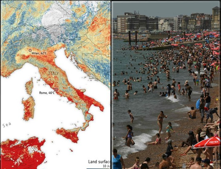  Ο “Κέρβερος” σιγοψήνει Ιταλία και Ευρώπη – Ακραίες θερμοκρασίες που πλησιάζουν τους 50 βαθμούς – Εικόνες σοκ από δορυφόρο