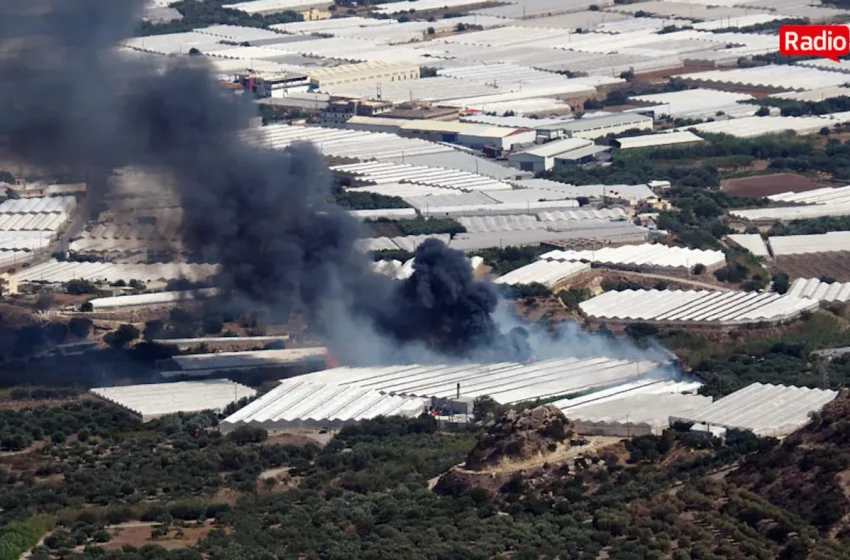  Φωτιά στην Ιεράπετρα: Κοντά σε θερμοκήπια οι φλόγες, καίγονται καλλιέργειες