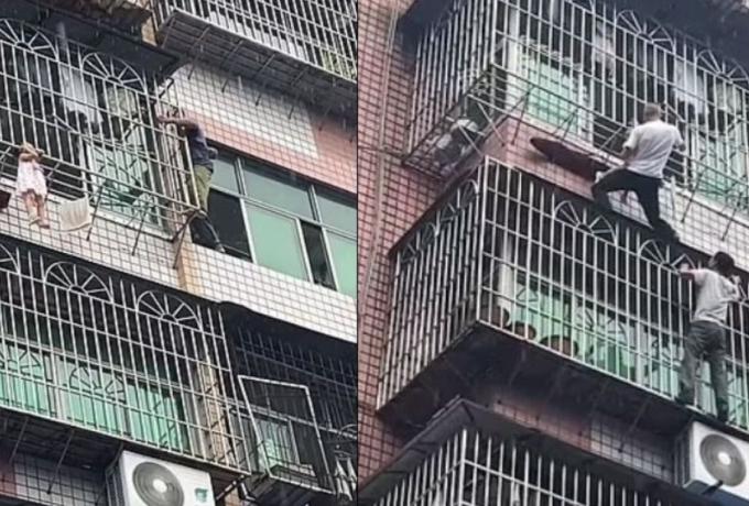  Βίντεο που κόβει την ανάσα – Γείτονες σώζουν κοριτσάκι που κρέμεται από τον 5ο όροφο