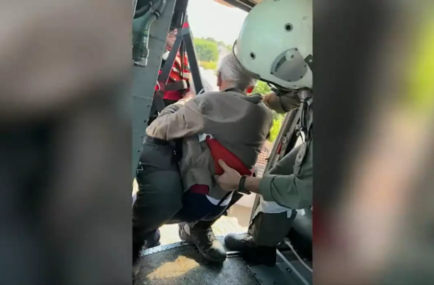  Καρέ – καρέ η διάσωση ηλικιωμένου από την Μαραθέα Καρδίτσας με ελικόπτερο του Πολεμικού Ναυτικού