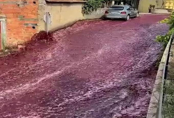  Χωριό στην Πορτογαλία πλημμύρισε από κρασί – Πάνω από 2,2 εκατ. λίτρα στο… κόκκινο ποτάμι