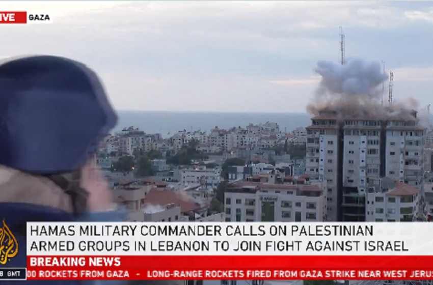  LIVE μετάδοση του AJ: Τρόμος για την ανταποκρίτρια – Η στιγμή του ισραηλινού βομβαρδισμού στον “Πύργο της Παλαιστίνης”