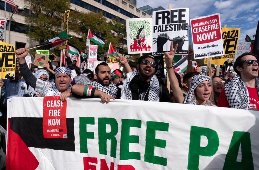  Λονδίνο: Χιλιάδες στους δρόμους υπέρ των Παλαιστινίων – “Τέλος στη σφαγή” φωνάζουν οι διαδηλωτές