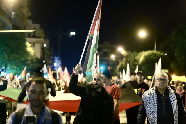  Νέα πορεία υπέρ της Παλαιστίνης στη Θεσσαλονίκη (εικόνες, vid)