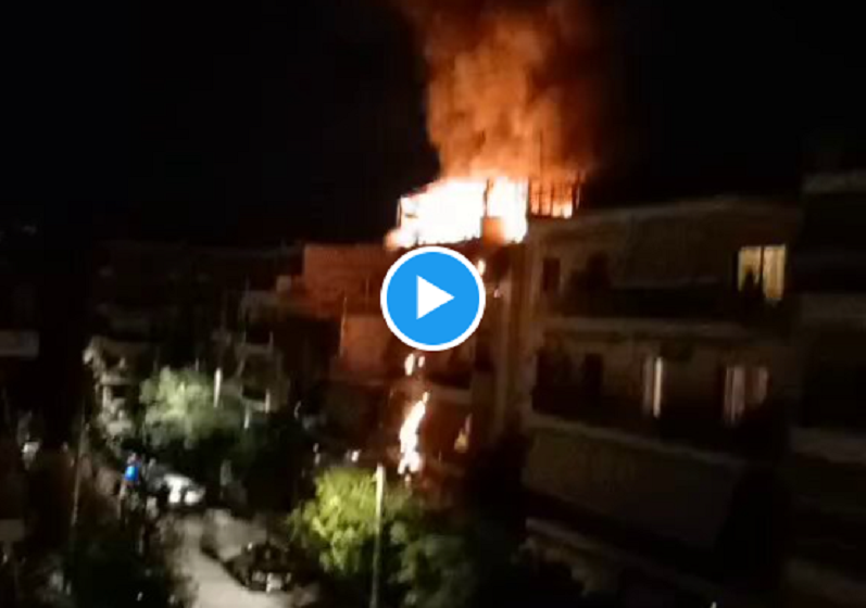  Γνωστός δημοσιογράφος ανάρτησε το βίντεο με το φλεγόμενο διαμέρισμα στο κέντρο (vid)