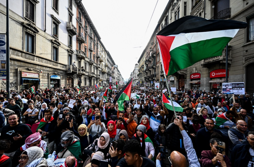  Ιταλία: Περίπου 2.000 άνθρωποι σε πορείες υπέρ της Παλαιστίνης