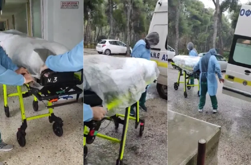  “Σωτηρία”:Μεταφορά ασθενή σε φορείο με νάιλον για να προστατευθεί από βροχή – Καταγγελία Πολάκη (vid)