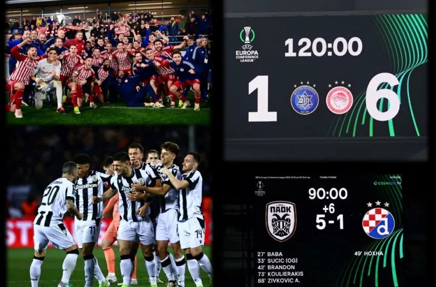  Μαγική νύχτα για το ελληνικό ποδόσφαιρο! Θρυλικές προκρίσεις για ΠΑΟΚ (5-1) και Ολυμπιακό (1-6)
