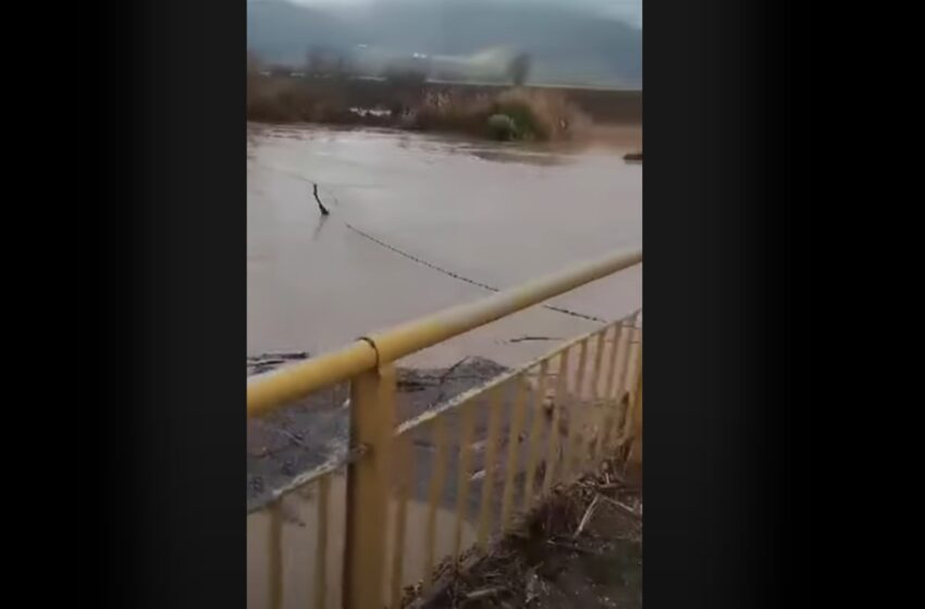  Κακοκαιρία: Υπερχείλισε ο Πηνειός στο Ζάρκο Τρικάλων (vid)