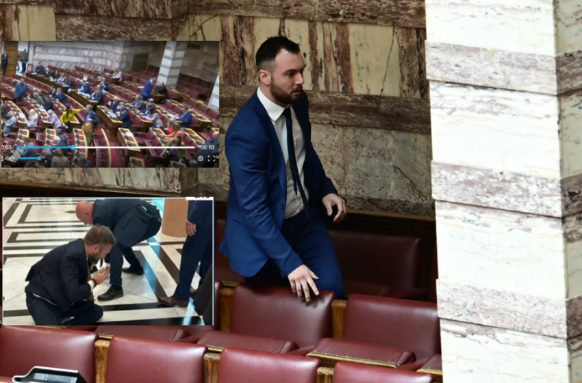  Κάμερα της Βουλής κατέγραψε τη στιγμή της επίθεσης Φλώρου στον Γραμμένο- Συνελήφθη ο πρώην Σπαρτιάτης