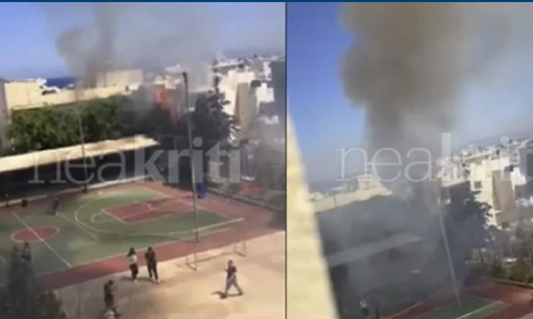  Ηράκλειο: Συναγερμός από φωτιά σε σχολείο – Σε πανικό οι μαθητές (vid)