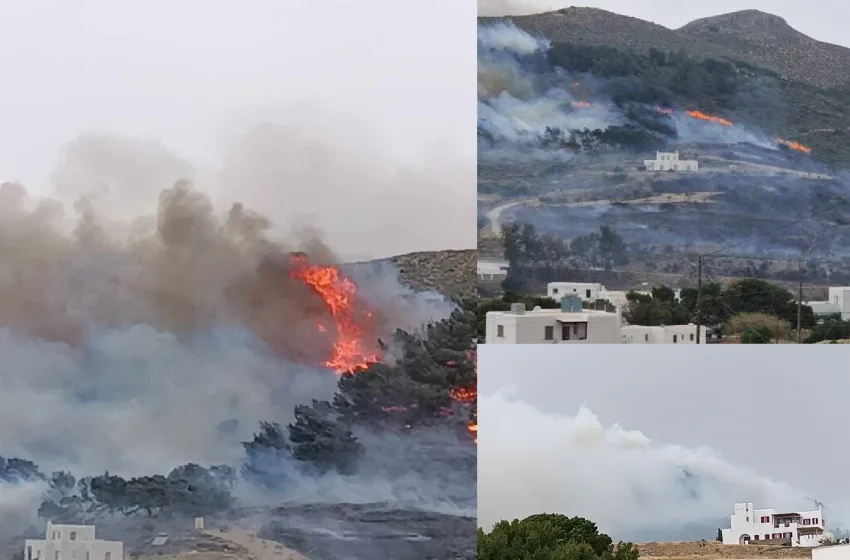  Πάρος:Σε ύφεση η μεγάλη φωτιά -Απέδωσε η μάχη των πυροσβεστών -Κινδύνευσε κατοικημένη περιοχή (vid)