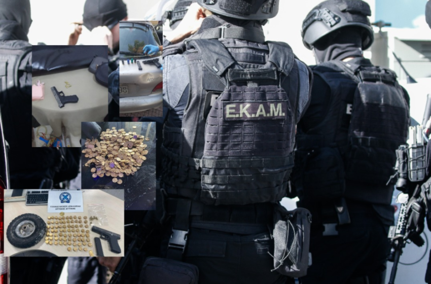 Όπλα, σφαίρες και χρυσές λίρες- Εικόνες από τη μεγάλη επιχείρηση της ΕΛ.ΑΣ σε καταυλισμούς Ρομά
